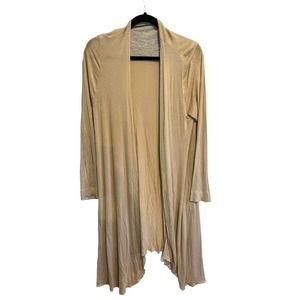 SOFT SURROUNDINGS Womens Cardigan Duster Sweater Tan Open Front Sz L